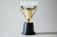 a gold trophy with the words mvp on it